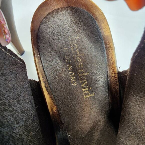 Charles David Size 37 Gabriela Brown Suede Platform Peep Toe Heels (a) - Picture 10 of 10